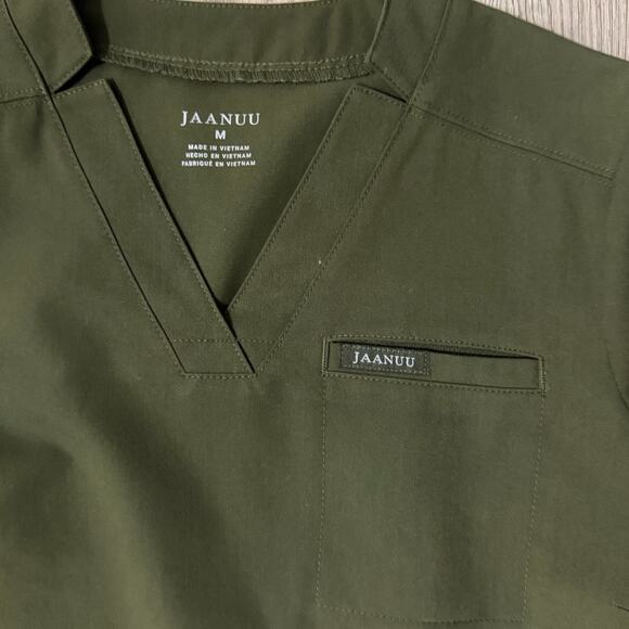 Jaanuu olive scrub set sz M w jogger pants nurse workwear scrubs green medical - Picture 7 of 8